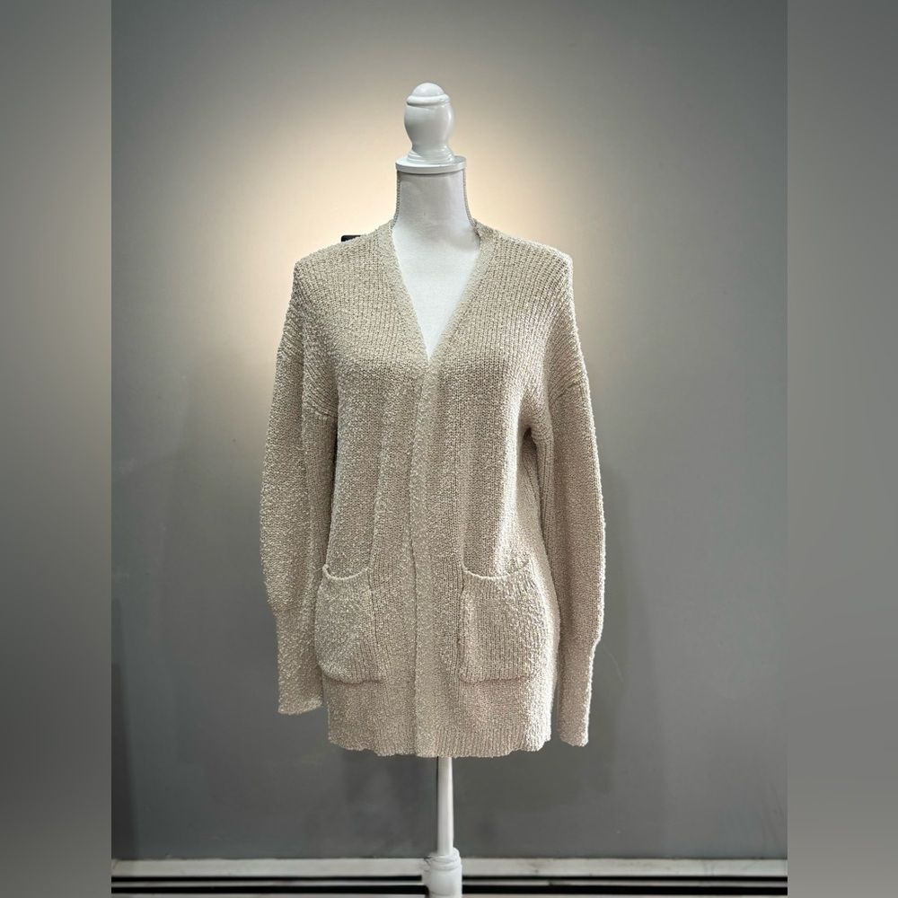 Cream Rachel Zoe Chenille Open Sweater Size M EUC